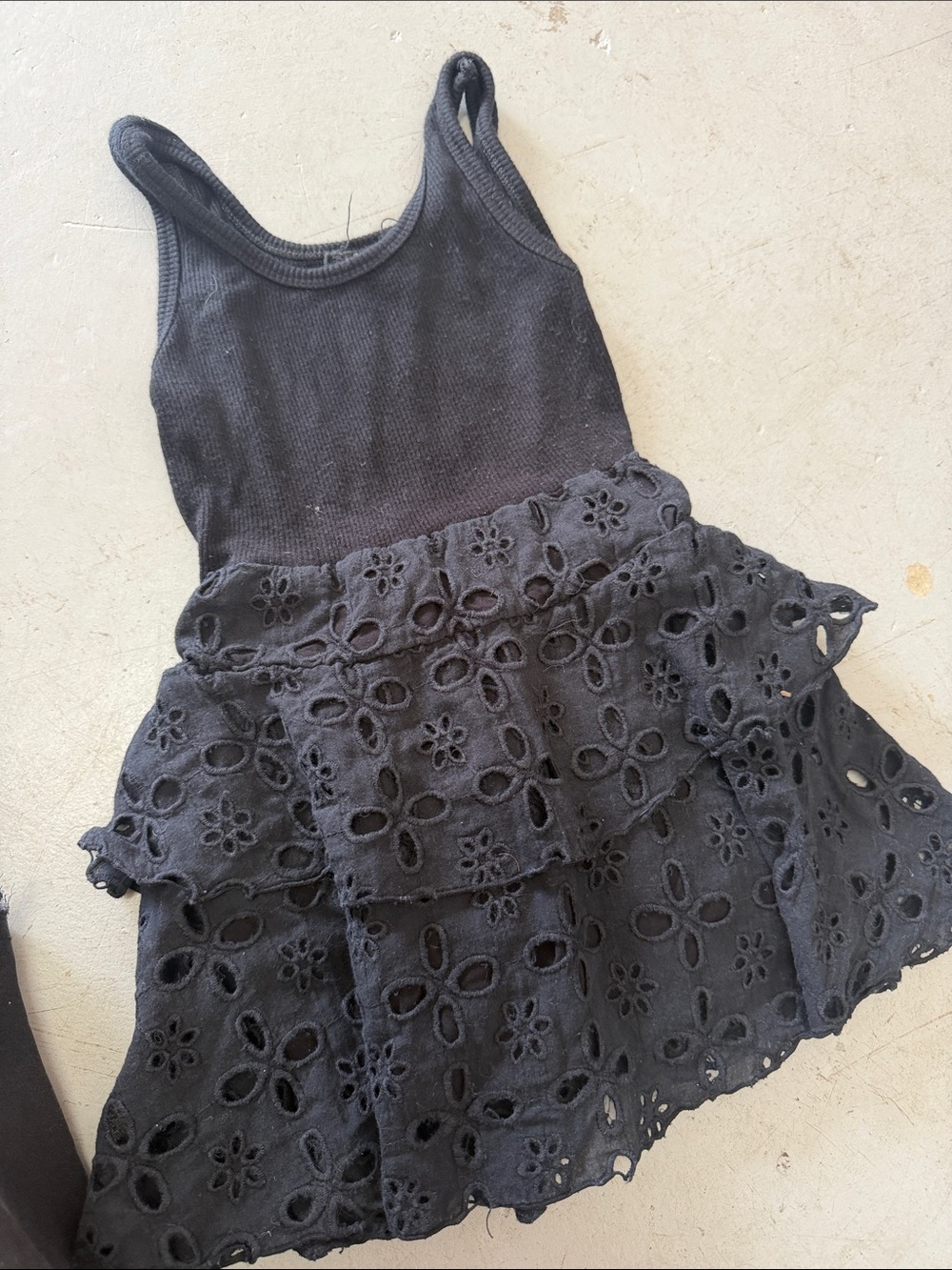 Flowers by Zoe Black Eyelet Tiered Dress